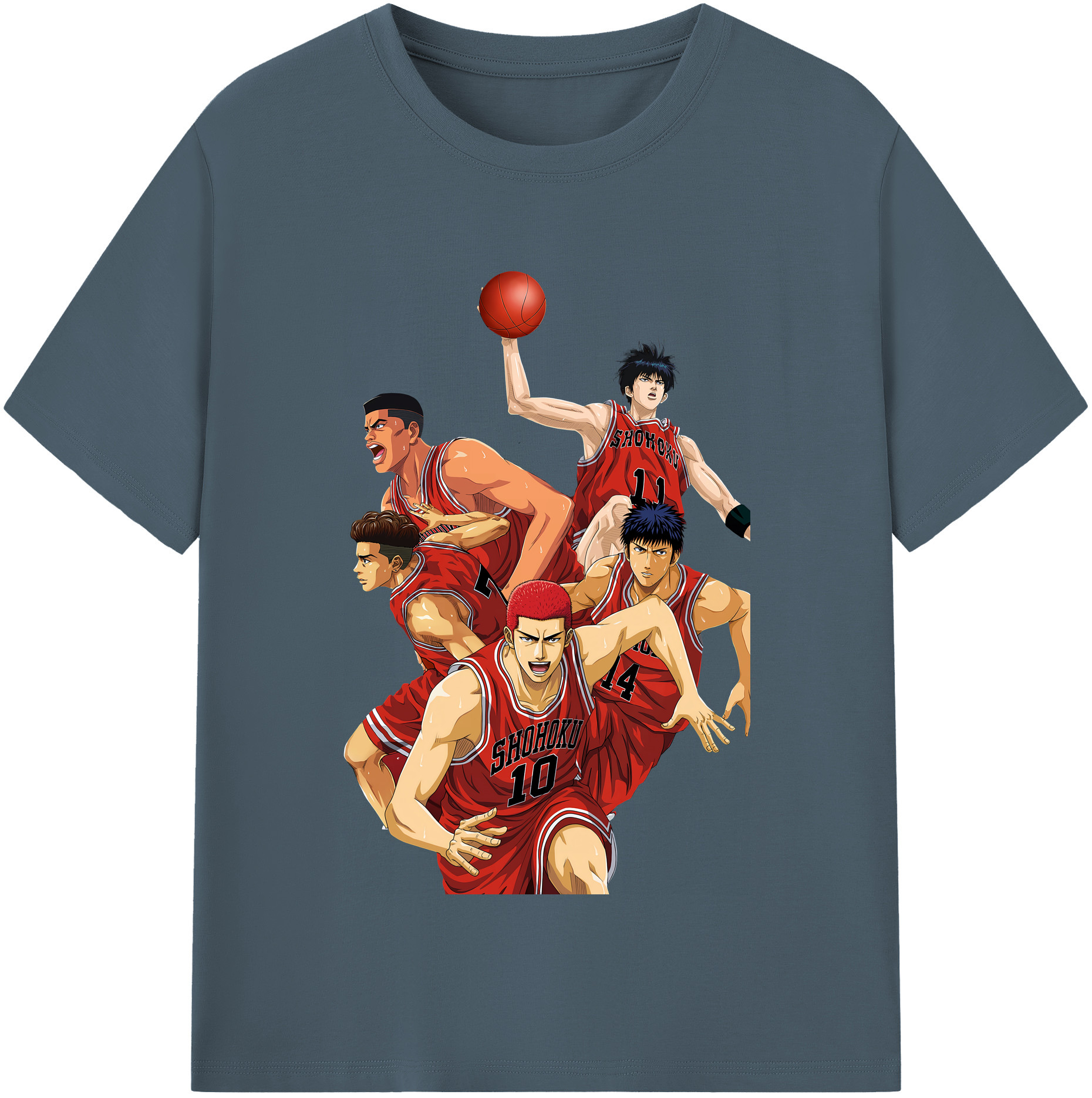 SLAM DUNK／スラムダンク 綿100％半袖Tシャツ（フロントプリント）